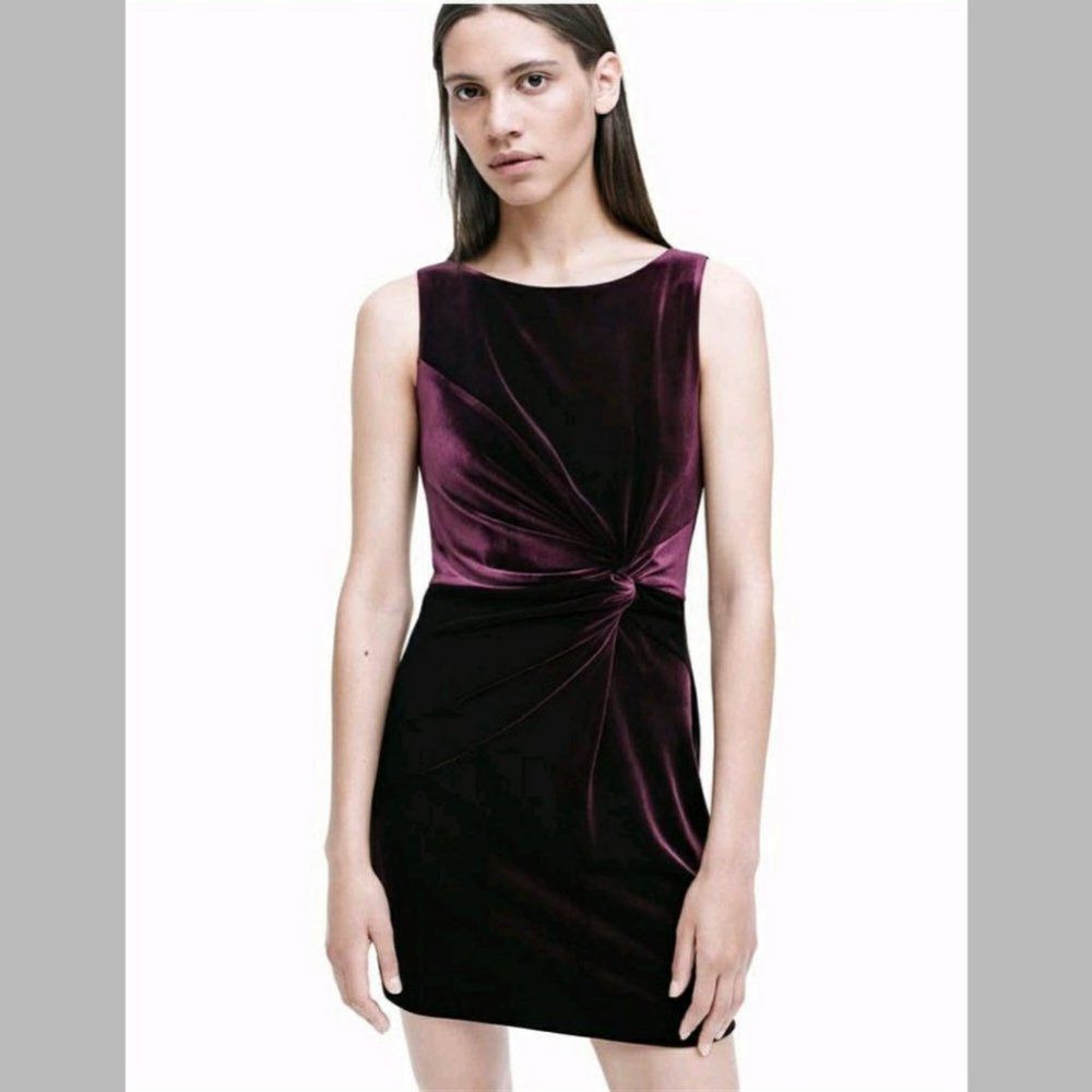 NWT Calvin Klein Velvet Twist Knot Sheath Dress 12